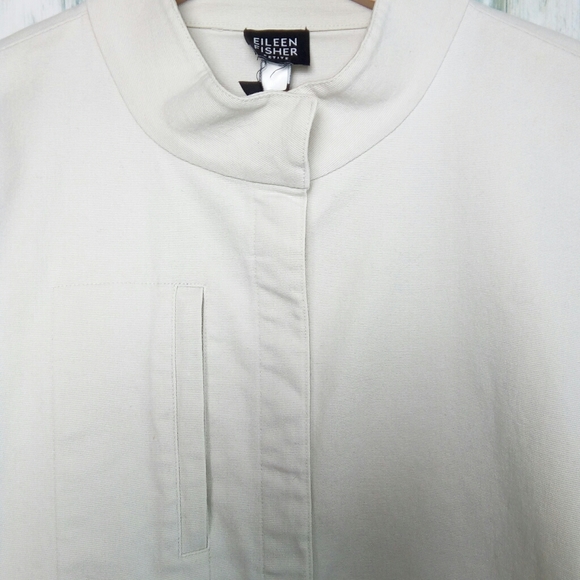 Eileen Fisher snap front jacket off white LP - Picture 3 of 7